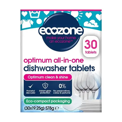 Ecozone Optimum AllinOne Dishwasher Tablets 30 x 19.25g (578g)