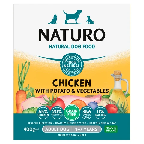 Naturo Natural Pet Food Chicken with Potato and Vegetables Adult Dog 1 - 7 Years 400g