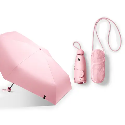 Beneunder BM525, 5-Fold Black Gel Umbrella Outdoor Windproof Waterproof, & Capsule Design, Lightweight for Commute/Travel, Pink, F, Couple Gift Perfect Gift