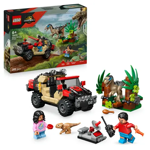 LEGO Jurassic World 76972 Le vélociraptor et l’évasion en 4x4