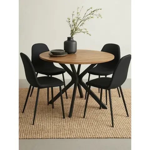 Interiors by Premier Dining Chair Salford Black 4pcs