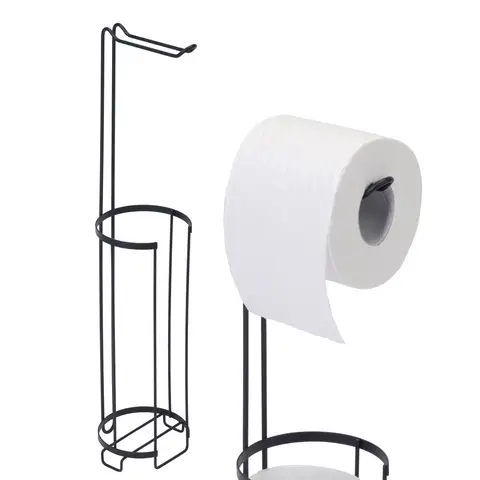 Croydex Wire Toilet Roll Holder - Black