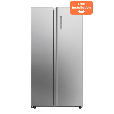 Haier HSW59F18DNMM 90cm Wide American Fridge Freezer, Non-Plumbed, Stainless Steel, D Rated