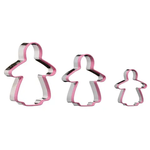 Essentials by Premier Durable Gingerbread Lady 3Pc Cutter Set, Simple To Use Biscuit Cutters, Dishwasher Safe Cookie Cutters