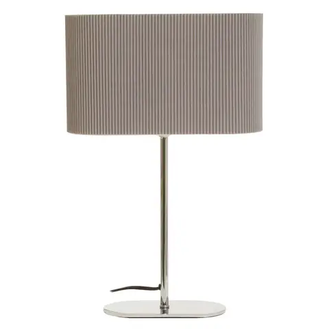 Interiors by Premier Table Lamp Lilian Ribbed Shade Grey/Silver H:41cm