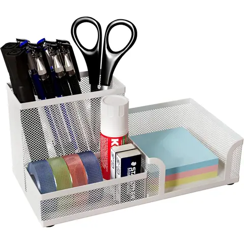 Büro-Mesh-Schreibtisch-Organizer für Stifte, Weiß