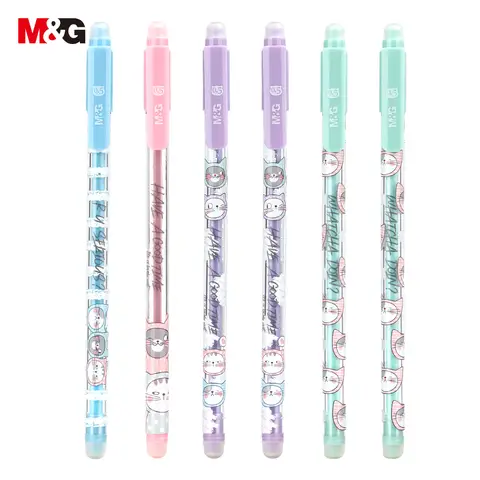 M&G So Many Cats Erasable Gel Pens, 3 Pack Crystal Blue Ink Erasable Pens, Fine Point 0.5 mm, Cute Cat Design, Smooth Writing Gel Pens with Comfort Grip and Cap for School, Office, and Planner