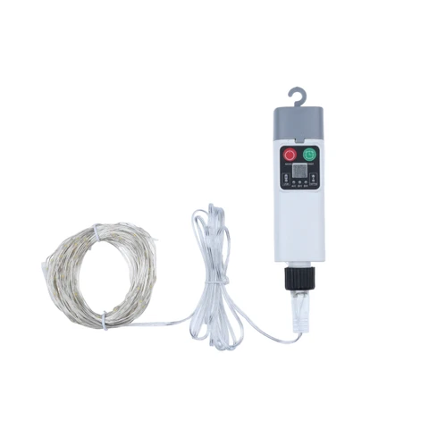 30 meters 300 lights,3-wire, Copper wire lamp, 3V,800 mAh 18650 lithium battery, three-speed timing, eight-function flashing, with remote control, USB charging, warm white