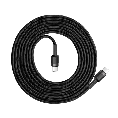 Baseus CATKLF-GG1 USB-C - USB-C PD QC Kabel 60W 3A 480Mb/s 1m - schwarz und grau