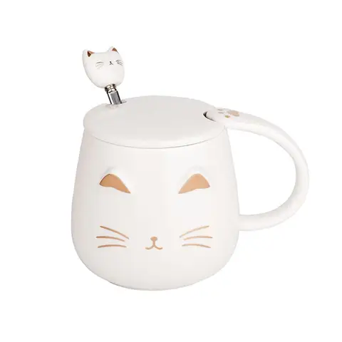 Huacan Creative Cat Mug Office Teacup White