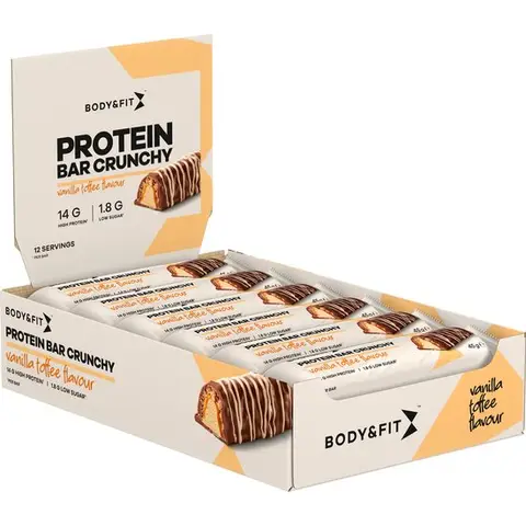 Body&Fit Protein Bar Crunchy Low sugar Mix Box 12 bars