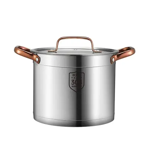 COOKER KING Marmite à soupe domestique pour cuire du porridge marmite haute en acier inoxydable 304 22 cm