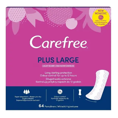 Carefree Plus Large Light Scent Pantyliners 64 Liners