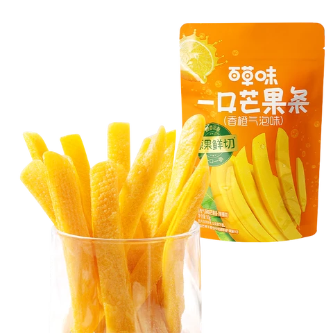 Bai Cao Wei - Barre de mangue à une bouchée (saveur d'orange et de bulles) 80g