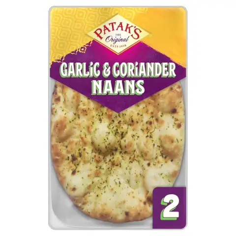 Pataks Garlic & Coriander Naan Bread 2 pack