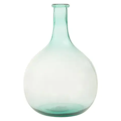 Bexley Blue Large Bottle Neck Recycled Glass Vase