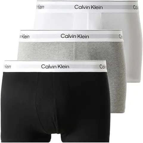 Calvin Klein RELAXED FIT TRUNK 3P MP1 Herren-Unterwäsche 3er-Pack SCHWARZ WEISS GRAU MELANGE XS