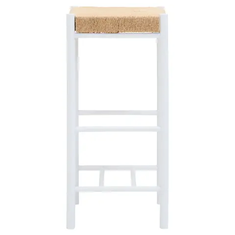 Interiors by Premier Bar Stool Bandar Beech Wood & Hemp Rope White/Natural