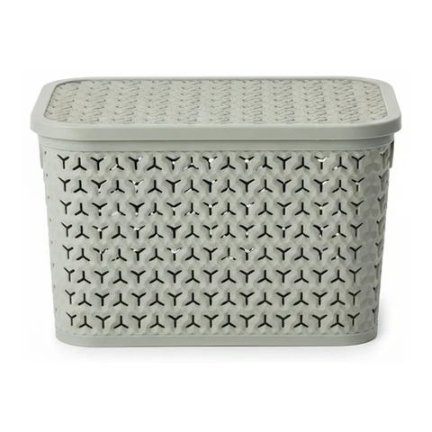 Strata Medium Urban Store Basket with Lid Cool Grey 14L