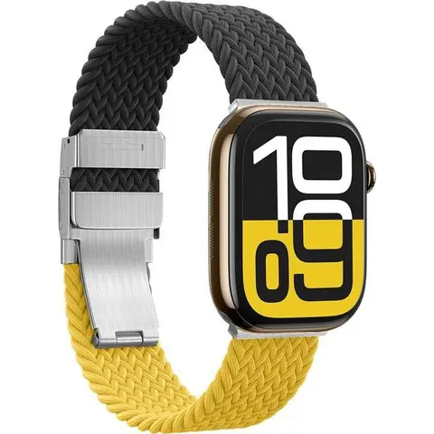 AmazingThing Blend Band Set für Apple Watch - 2er Pack, MagniFit? Technologie, Gelb-Schwarz und Schwarz, Kompatibel mit 45/46/49 mm Modellen