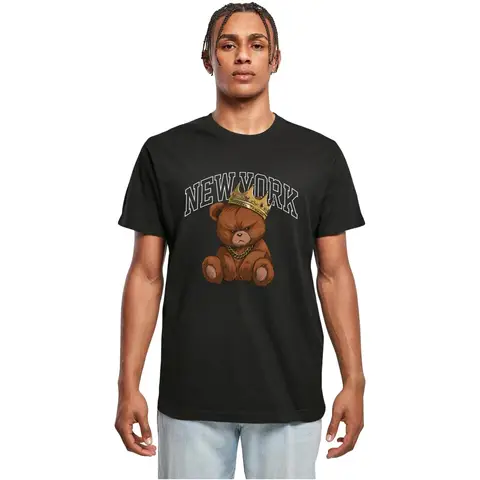 Mister Tee NY Bekrönter Bär T-Shirt schwarz S