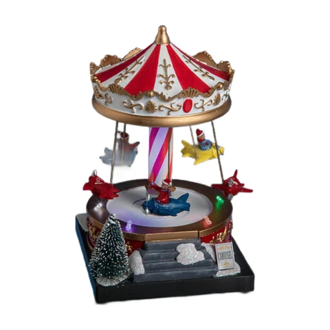 Leuchtendes Dorfkarussell mit Musik und Bewegung, 4 LEDs