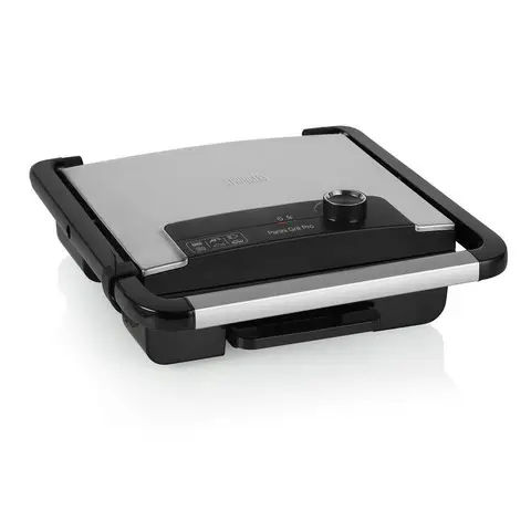 Princess 112425 Kontaktgrill / Panini-Grill, 2000 W, 30 x 27 cm, Silber – 1 Stück