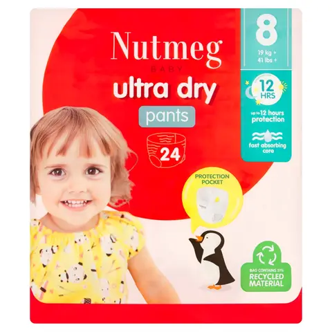 Nutmeg Ultra Dry Pants Size 8 24 Pack