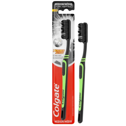 Colgate Tandenborstel Dubbele Actie Houtskool Medium