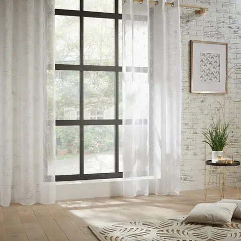 Geborduurde Vitrage Mia Wit 140x240 cm