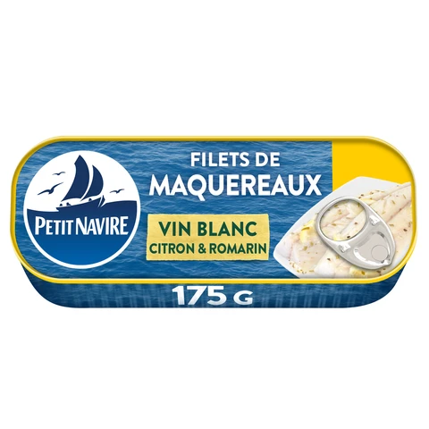 PETIT NAVIRE Filets de maquereaux vin blanc citron/romarin - 175 g
