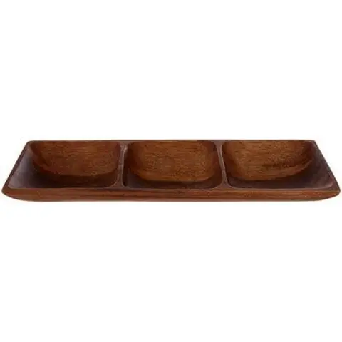 Maison by Premier Kora Acacia Three Section Rectangular Serving Dish
