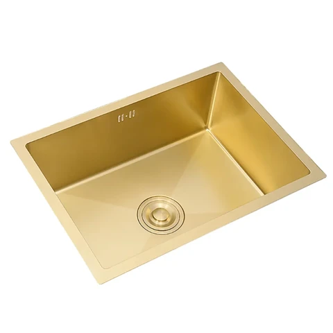 Homary 780mm Stainless Steel Kitchen Sink Rectangular Single Bowl in Gold