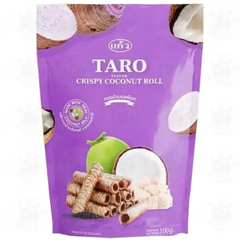 KEAW Thai Waffelrollen Taro-Geschmack 100g