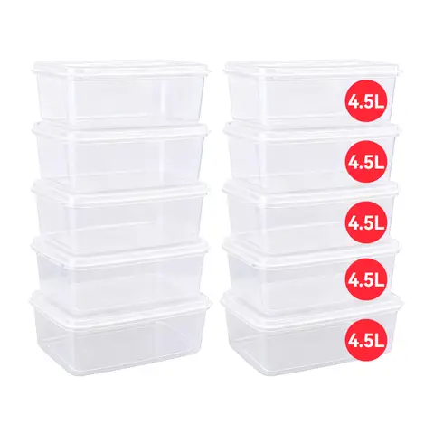 ochama 4.5L Plastic Storage Box Set of 10 (with Lids)
