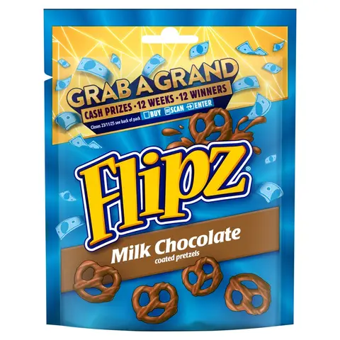 Flipz Milk Chocolate Covered Pretzels 90g
