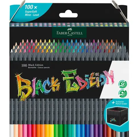 Faber-Castell Black Edition Kleurpotloden 100 stuks in kartonnen doos