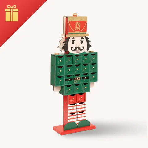 Feeric Notenkraker adventskalender, groen MDF, 48cm