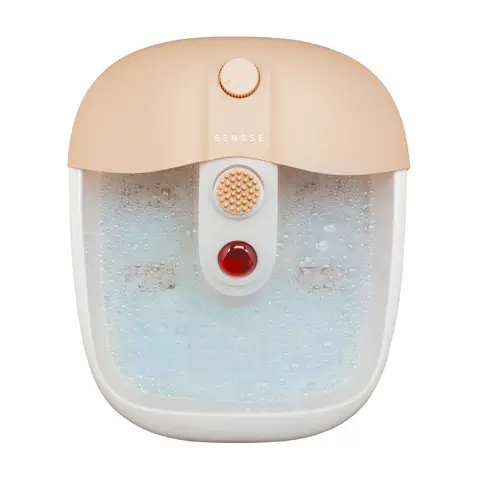 SENSSE Oasis Infrared Footspa – Infrared Heat Therapy, Bubble Massage, Vibration Function, Warming Water, Relaxing Foot Treatment – Blush Pink/White SNSEFS01