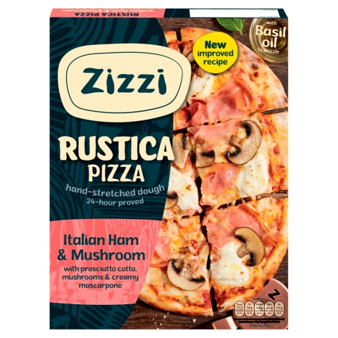 Zizzi Rustica Italian Ham & Mushroom Pizza 415g
