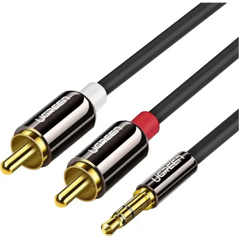 Ugreen AV116 10584 audio mini jack cable 3.5 mm (male) / 2RCA (male) 2m - black