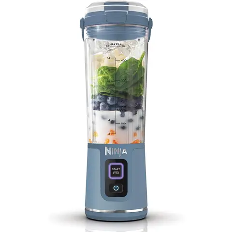 Ninja Blast BC151EUNV Portable Blender, 530 ml,Leak-proof Lid, Powerful Mini Stand Mixer, Wireless & Rechargeable, Crushes Ice & Fruit, Blue,