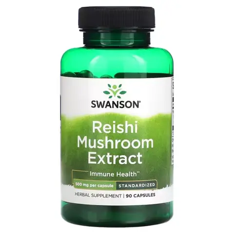 Swanson Reishi Mushroom 500mg Daily Wellness Support Capsules - 90 Capsules