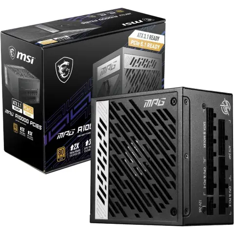 MSI MPG A1000G PCIE5 UK PSU 1000W 80 Plus Gold Power Supply
