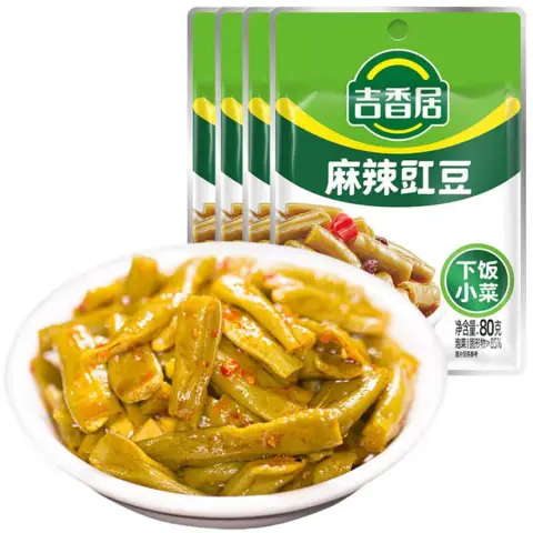 Ji Xiang Ju Bean Stem With Spicy flavour 80g  吉香居榨菜麻辣豇豆80g