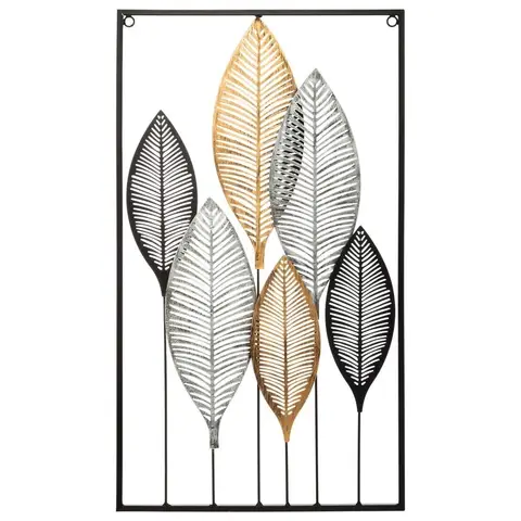 Atmosphera Metalen Wanddecoratie Floglia Blad - Multikleur, 37 x 65 cm
