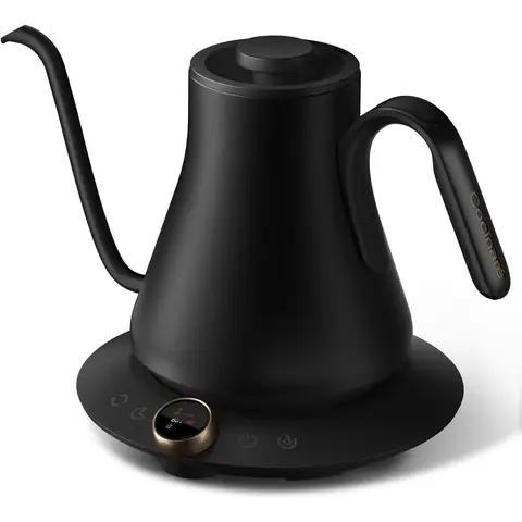 Cocinare FLOW M9 Gänsehals-Pour-Over-Wasserkocher, ±1℉ (±0,55 °C) präzise Temperaturregelung für Filterkaffee & Tee, 1500 W schnelles Aufheizen, 0,9 l Innenbehälter aus Edelstahl, Gea Black