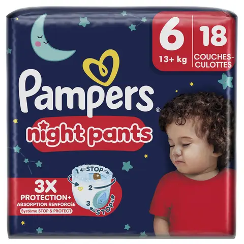 Pampers Culottes de nuit Taille 6 (15-20 kg) - Paquet individuel