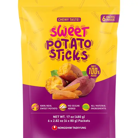 NongShim Getrockneter Süßkartoffelsnack 6 x 80 g(Best Before2026-06-25)