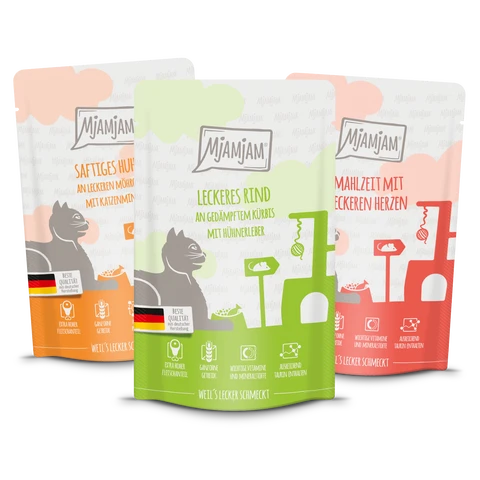 MjAMjAM Probierpaket Classic (Huhn/Herzen/Rind) 12x 125 g